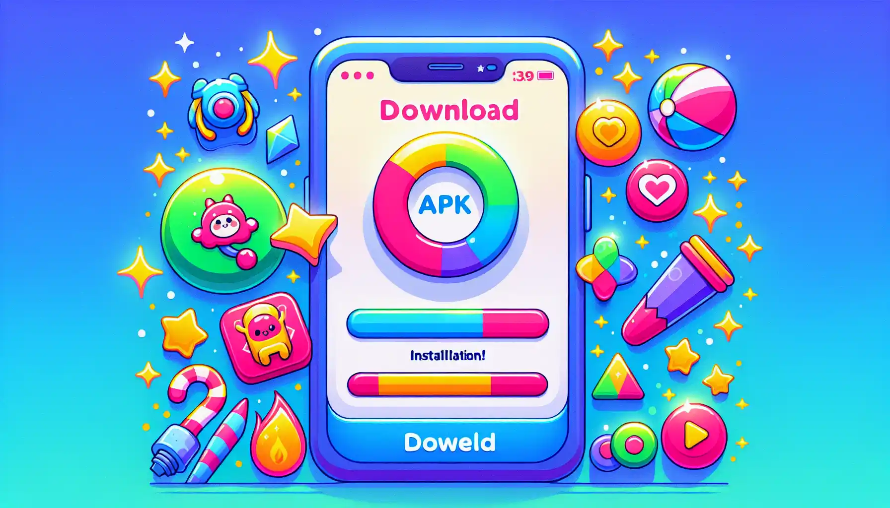 An illustration depicting the process of downloading and installing game vault 999 apk and the related apps