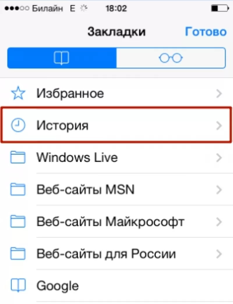 Как удалить историю браузера на айфоне